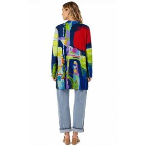 Claire Desjardins Art To Wear Cardigan Womens Size L Modern Abstract Eclectic
